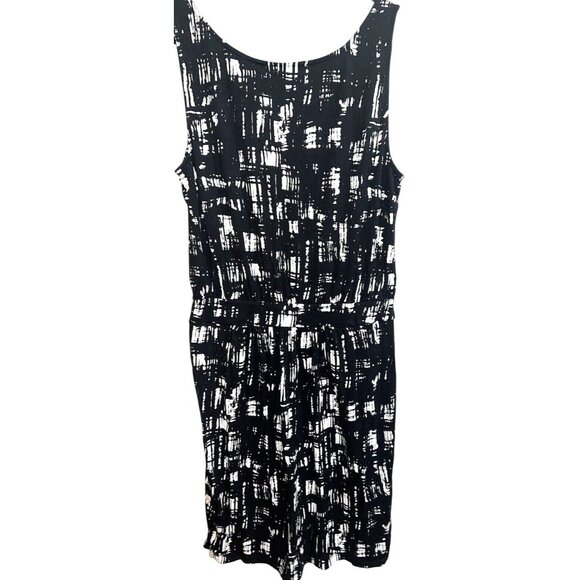 Ann Taylor Loft Womens Blk/white Sleeveless Dress 12P - Picture 2 of 3